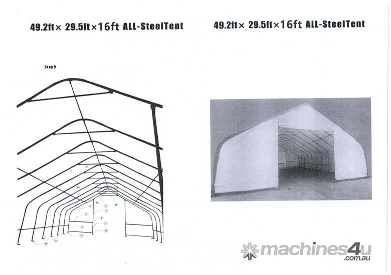 Heavy Duty Galvanized Steel Frame Double Truss PVC Container Shelter 