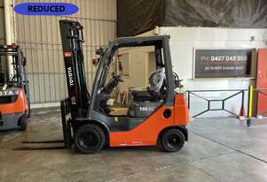 TOYOTA 2018 8FG18 DELUXE MODEL S/N 63935 LPG 3.7 METER 2 STAGE MAST 1.8 TON 1800 KG CAPACITY