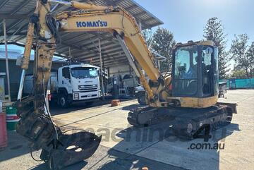 2016 Komatsu PC88MR-8 Excavator (Steel Track With Rubber Inserts)