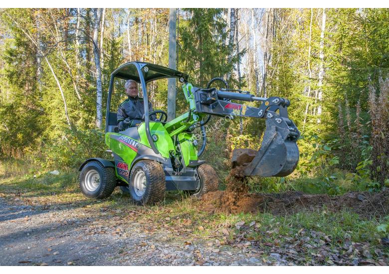 caption Avant 225 Mini Articulated Wheel Loader W/ All round Grapple