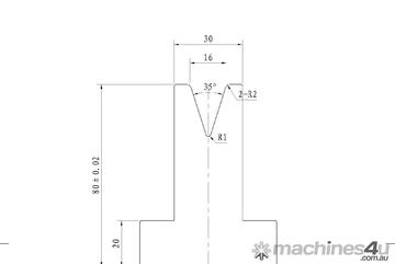 STEELMASTER Bottom Single 16mm Vee Tooling - US 20.416/35 V=16 R2,0 L.MM.835 STEELMASTER Bottom Single 16mm Vee Tooling - US 20.416/35 V=16 R2,0 L.MM.835