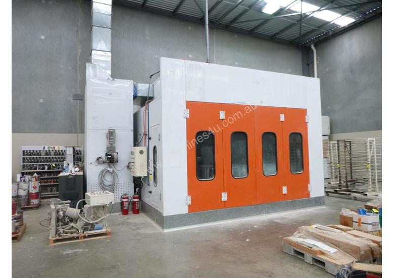 caption Industrial Pressurised Spray Booth with 3 Sections of Ducting
