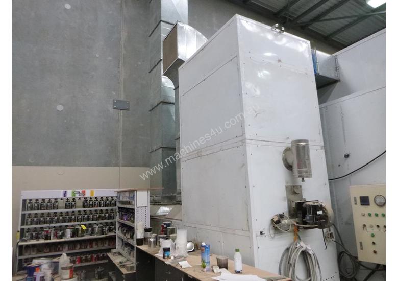 caption Industrial Pressurised Spray Booth with 3 Sections of Ducting