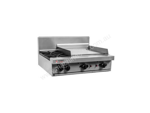 4 Open top burners, 300mm Griddle with Stand and Shelf
