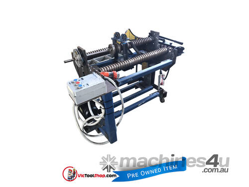 Steel Machine Roller Work Jig on Wheels, Motorised Pulley and Belt, 3 Phase Plug, 1 Switch - Used It