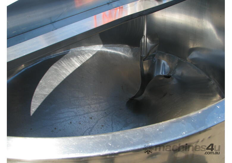 caption Stainless Steel Jacketed Tank Vat Milk with Agitator - 1100L - Myttons