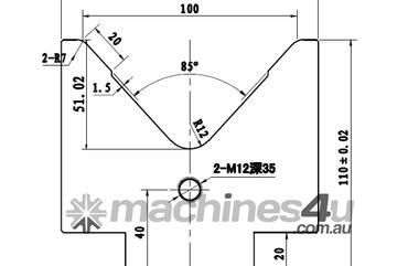 100MM V / 85 DEGREE SINGLE V BOTTOM PRESS BRAKE TOOL | TO SUIT 60MM BASE