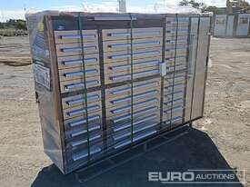 Unused Steelman 2.1m Work Bench/Tool Cabinet, 35 Drawers, 1 Door  - picture0' - Click to enlarge