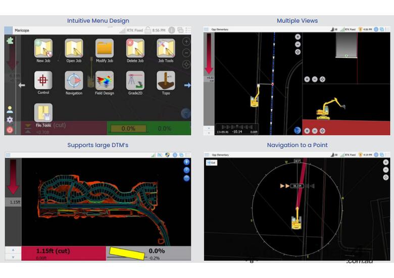 caption Hemisphere GradeMetrix VR1000 Excavator 3D GNSS Grade Control & Guidance System