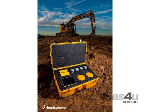 caption Hemisphere GradeMetrix VR1000 Excavator 3D GNSS Grade Control & Guidance System