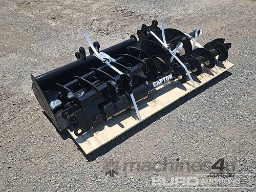 Unused Captok Selection of Mini Excavator Attachments, QTY (7 of) , Rake, Ripper, Auger, 12inch Auge