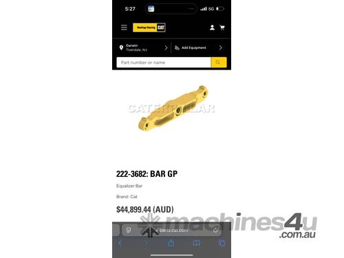 caption Cat D10 R/T equaliser bar 222-3682 Toe out