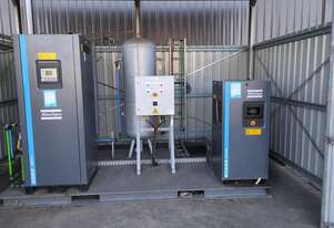 NITROGEN GENERATOR High Pressure ATLAS COPCO HPN2 incl COMPRESSOR, GENERATOR, DRYER, TANKS Yr 2022