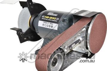 Industrial Bench Grinder with Linisher Package Deal HG-200 HLA-915 KIT 200mm Fine & Coarse Wheels &