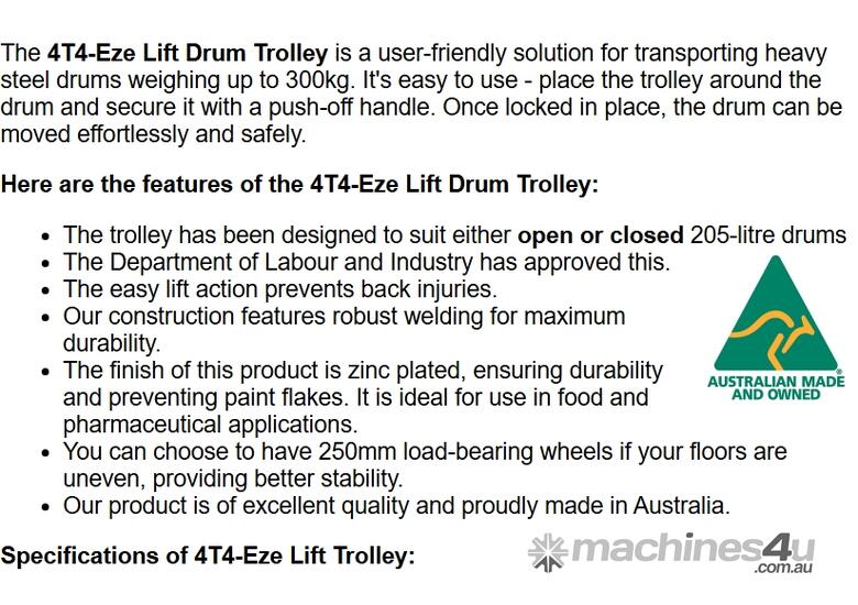 Drum lifter trolley