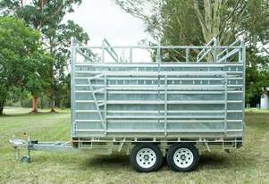12x7 Flat Top Livestock/Cattle Trailer 3500kg ATM with Side Rails and Ramps