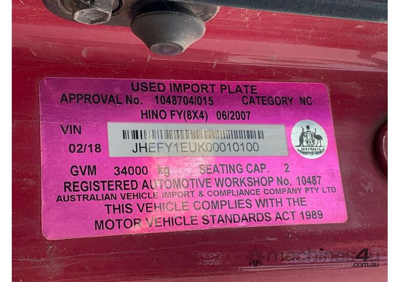 2018 Hino FY Vacuum Truck