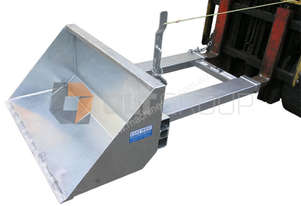 Forklift Dirt Bucket Attachment Manual Dump 1200mm Wide Bucket Sydney Melbourne Orange