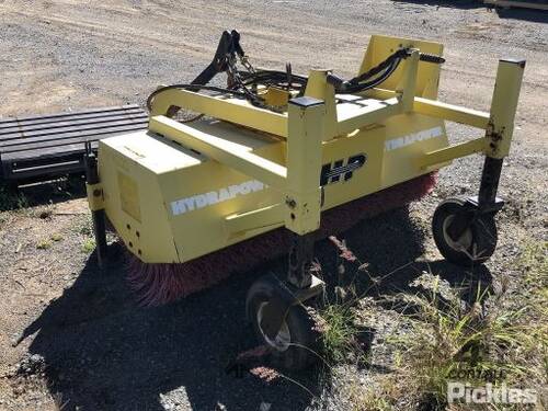 Hydrapower RS2000 Hydraulic Driven Sweeper Attachment, 3 Point Linkage Assy, Yellow In Colour, Used 