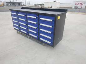 2.1m Work Bench tool Cabinet c/w 20 Drawers - picture0' - Click to enlarge