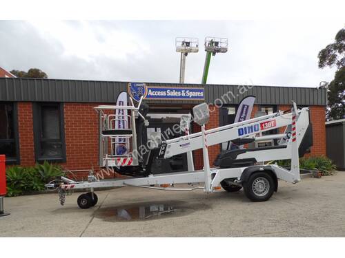 caption ACCESSWORX - DINOLIFT DINO 130T TRAILER MOUNTED BOOM LIFT