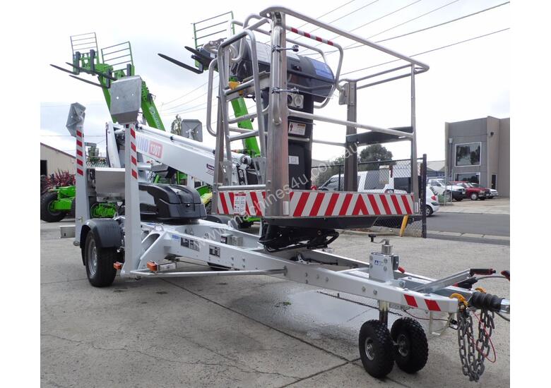 caption ACCESSWORX - DINOLIFT DINO 130T TRAILER MOUNTED BOOM LIFT