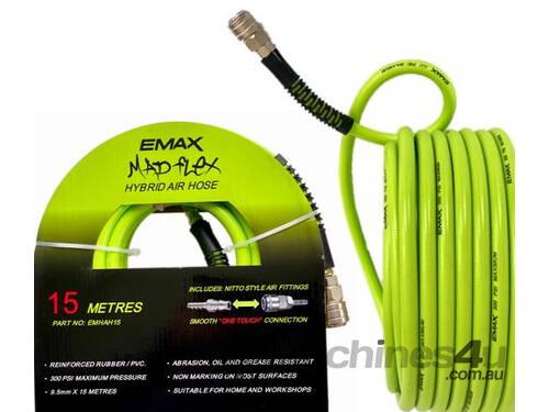 EMAX EMHRAH30 30M HYBRID AIR HOSE C/W NITTO STYLE ONE TOUCH, HOSE GUARD