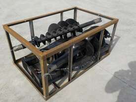 Unused Hydraulic Auger Drive & 3 Augers to suit Skidsteer Loader - picture1' - Click to enlarge