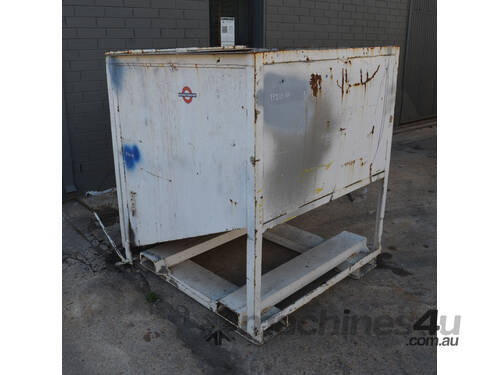 Forkliftable Mobile side dump waste bin tote stillage skip tipping with lid