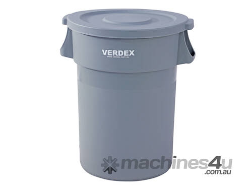 Round Plastic Waste Bin 168L - Grey