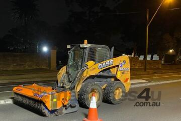 Tuchel BIG Skid Steer Bucket Broom Sweeper Attachment