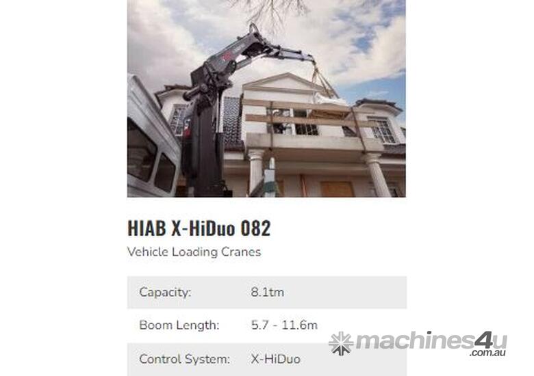 caption HIAB X082 Truck-Mounted Crane – Lifting Capacity: 8.1 tm!