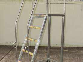 Stainless Steel Platform Rolling Ladder - picture0' - Click to enlarge