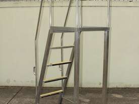 Stainless Steel Platform Rolling Ladder - picture2' - Click to enlarge