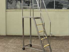 Stainless Steel Platform Rolling Ladder - picture8' - Click to enlarge