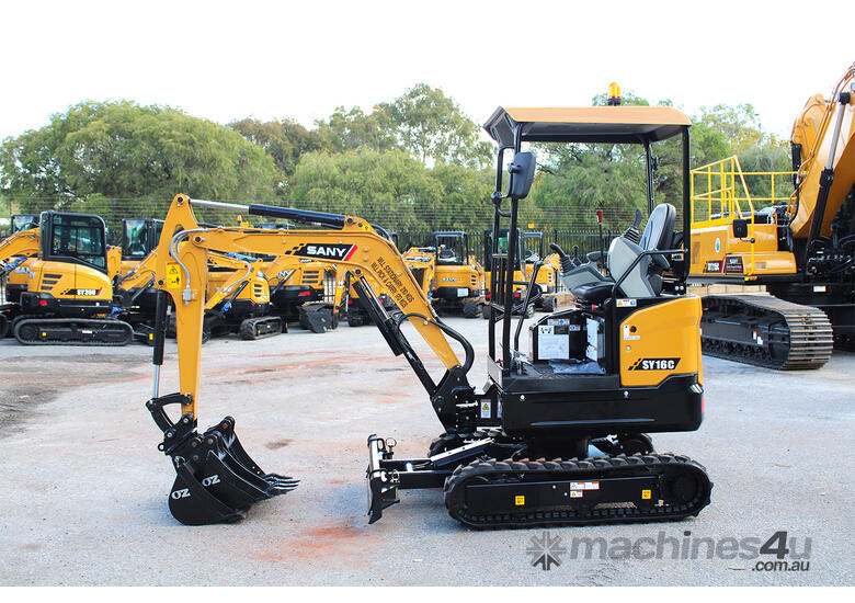 caption 2023 SANY SY16C Excavator | 450mm Pin Included | Demo Unit | SY001LCC68308