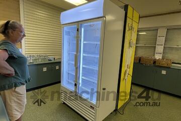 Thermaster Large Two Glass Door Colourbond Upright Drink Fridge LG-1200P