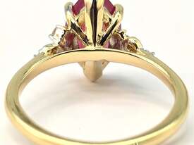 9CT YELLOW GOLD, DIAMOND & RUBY RING - picture1' - Click to enlarge