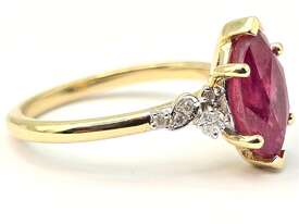 9CT YELLOW GOLD, DIAMOND & RUBY RING - picture2' - Click to enlarge