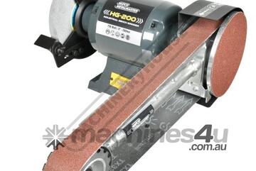 HG-200 HLA-1220 KIT Industrial Bench Grinder with Linisher Package Deal 200mm Fine & Coarse Wheels