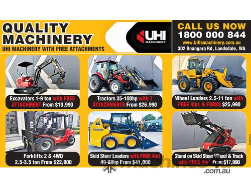 NEW UHI TRACTORS WITH 7 ATTACHMENTS (WA ONLY)