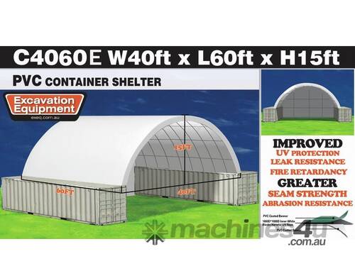 40ft x 60ft Container Shelter – With End Wall, Cost Effective!