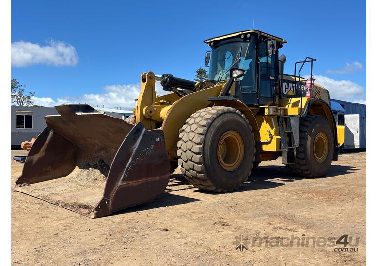 caption 2014 Caterpillar 966M Articulated Wheel Loader