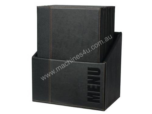 Securit Contemporary Menu Holder Set Black A4 (Pack 20 with Stand Box)