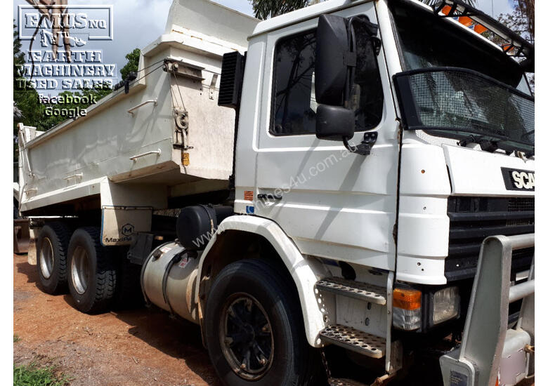 caption Scania 113M Tandem Axle Tipper. E.M.U.S. TS384