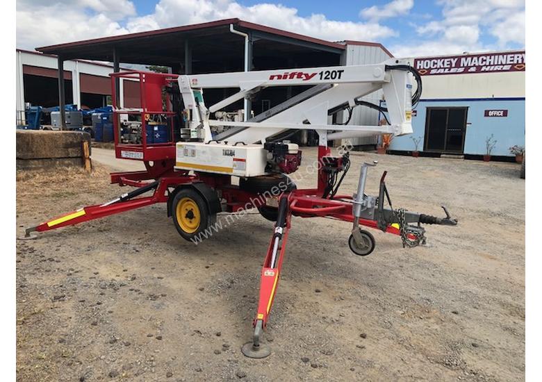 caption 2007 Nifty Lift 120TPE Trailer mounted cherry picker