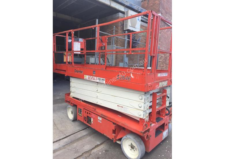 caption SNORKEL SCISSOR LIFT 8M METRE S2646