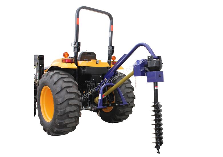 caption TRACTOR POST HOLE DIGGER PTO 3 POINT LINKAGE 50HP WITH SLIP CLUTCH