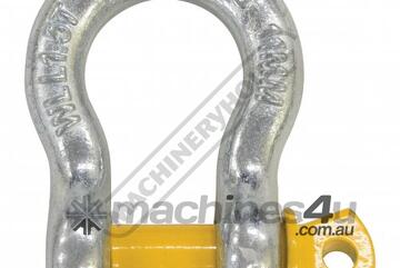 GSSB11 11mm 1.5T Grade S - Lifting Bow Shackle Galvanised Finish With Yellow Pin 