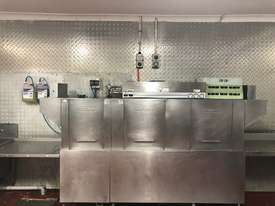 Hobart Commercial dishwasher/potwasher 2-tank rack conveyor! FREE racks +FREE stainless benches! - picture0' - Click to enlarge